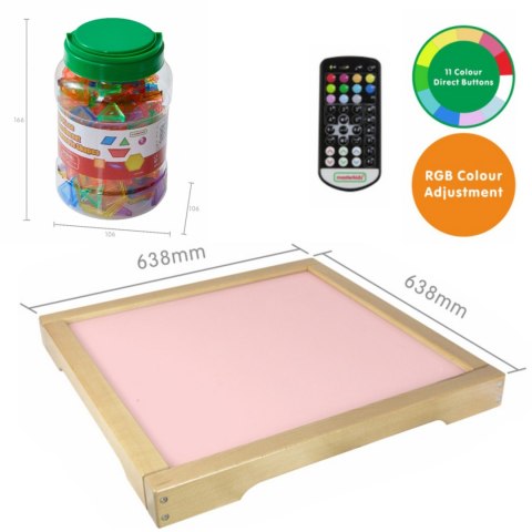 MASTERKIDZ Panel Świetlny LED Zmiana kolorów Pilotem + Klocki Montessori Mozaika 140 el. MASTERKIDZ Panel Świetlny LED Zmiana kolorów Pilotem + Klocki Montessori Mozaika 140 el.