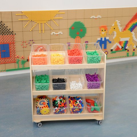 MASTERKIDZ Regał na Kółka - 3 Półki Na Akcesoria Do Tablicy STEM MASTERKIDZ Regał na Kółka - 3 Półki Na Akcesoria Do Tablicy STEM