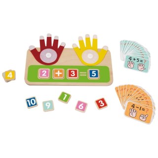 TOOKY TOY Drewniana Edukacyjna Zabawka do Nauki Liczenia na Palcach Dodawanie i Odejmowanie
