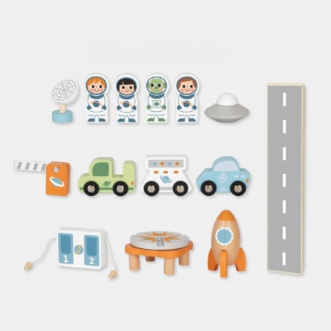 TOOKY TOY Drewniany Kosmiczny Parking Stacja Kosmiczna TOOKY TOY Drewniany Kosmiczny Parking Stacja Kosmiczna