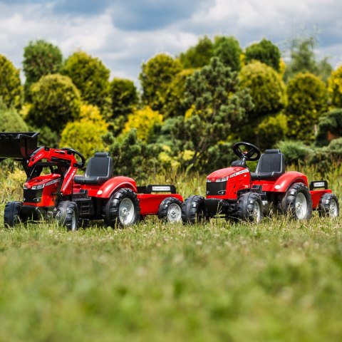 FALK Traktor Massey Ferguson Czerwony na Pedały z Przyczepką od 3 Lat