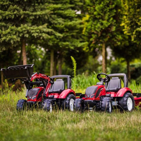 FALK Traktor Valtra Bordowy na Pedały z Przyczepką i Łyżką od 3 Lat