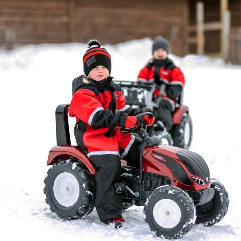 FALK Traktorek Czerwony Valtra S4 na Pedały z Przyczepką od 3 Lat