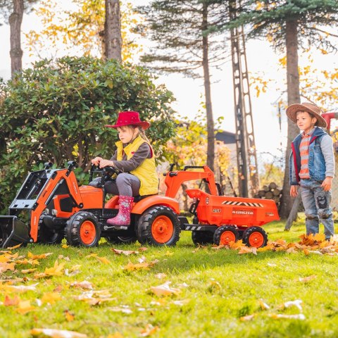 FALK Traktorek Kubota Pomarańczowy z Przyczepką od 3 Lat