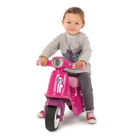 SMOBY Różowy jeździk skuter Ciche koła Pink Scooter