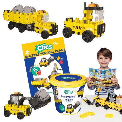 Clics Wiaderko 5w1 144 el. - Klocki konstrukcyjne - Maszyny budowlane