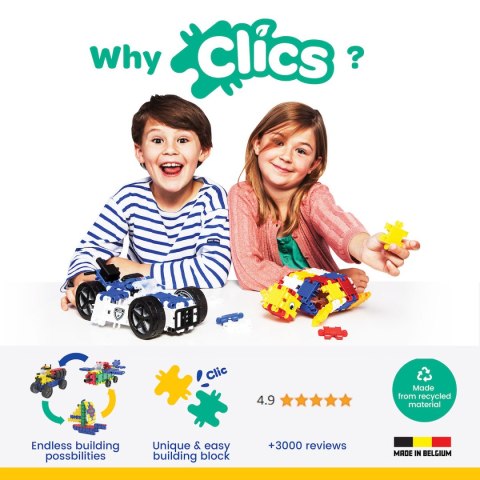 Clics Wiaderko 6w1 141 el. - Klocki konstrukcyjne - Dinozaury