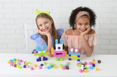 Komplet klocków konstrukcyjnych - Meli Cube Pink 100 el.