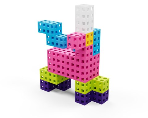 Komplet klocków konstrukcyjnych - Meli Cube Pink 100 el.