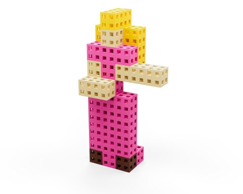 Komplet klocków konstrukcyjnych - Meli Cube Pink 100 el.