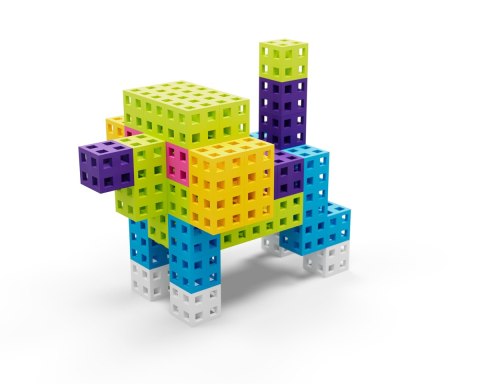 Komplet klocków konstrukcyjnych - Meli Cube Pink 100 el.