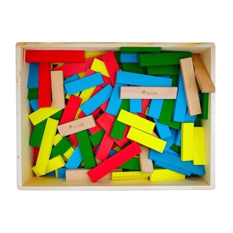 Klocki drewniane deseczki WABI Planks Edu Box [8+12 cm] - 200 szt.