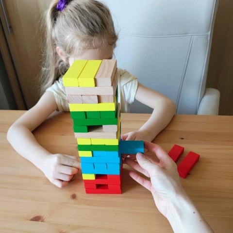 Klocki drewniane wieża WABI Tower Jenga - 54 el.