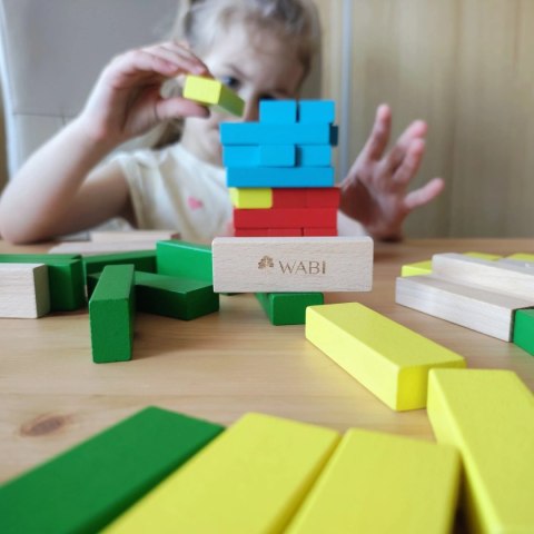 Klocki drewniane wieża WABI Tower Jenga - 54 el.