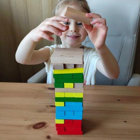 Klocki drewniane wieża WABI Tower Jenga - 54 el.