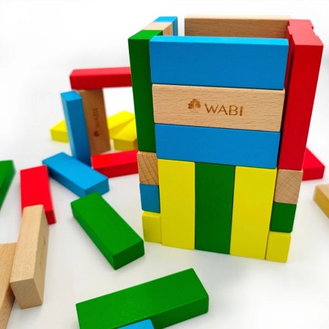 Klocki drewniane wieża WABI Tower Jenga - 54 el.