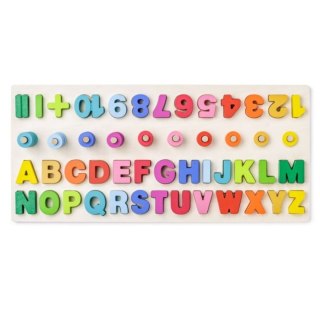 Tablica puzzle alfanumeryczne z literami i cyframi + znaki