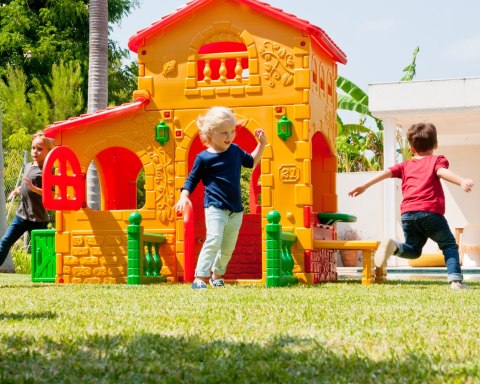 FEBER Domek Ogrodowy Super Villa ze Stolikiem Krzesłami Duży